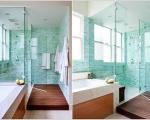 Phòng tắm kính với đa sắc màu