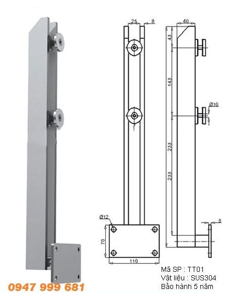 trụ cầu thang inox